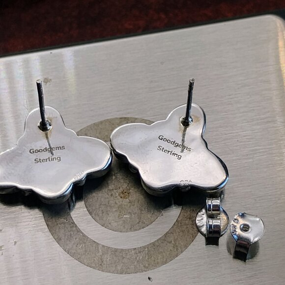 Southwest Rose Dahlia Cluster Sterling Silver Earrings - Picture 5 of 6